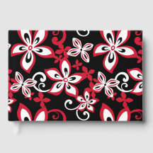 アロハハワイ模様（黒と赤）