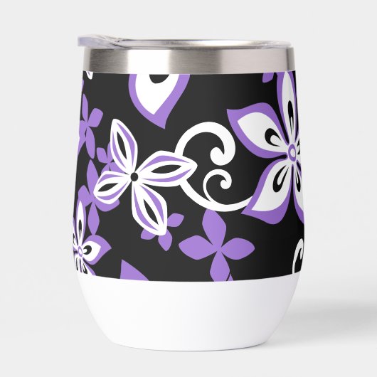 アロハハワイ模様（黒/紫） (右面)