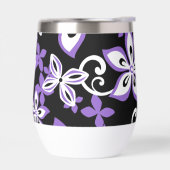 アロハハワイ模様（黒/紫） (左面)