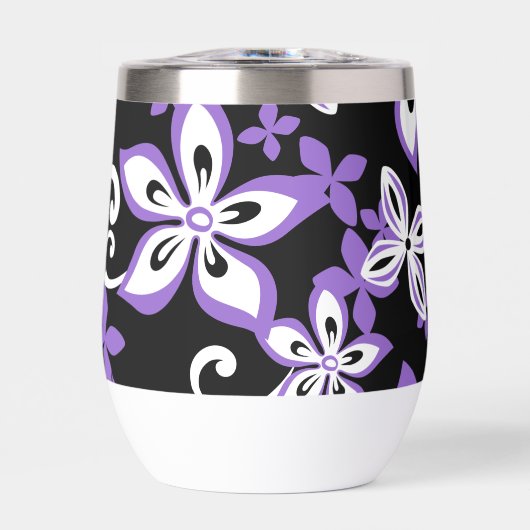 アロハハワイ模様（黒/紫） (正面)