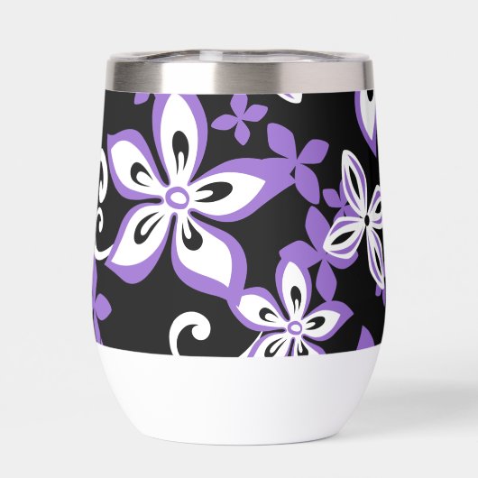 アロハハワイ模様（黒/紫） (背面)