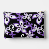 アロハハワイ模様（黒/紫） アクセサリーポーチ (裏面)