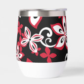 アロハハワイ模様（黒/赤） (左面)