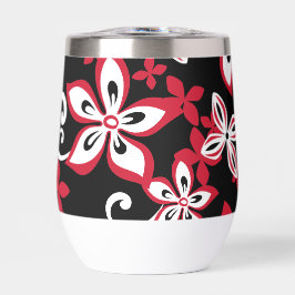 アロハハワイ模様（黒/赤）