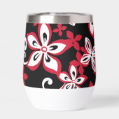 アロハハワイ模様（黒/赤） (背面)