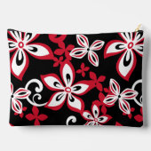 アロハハワイ模様（黒/赤） アクセサリーポーチ (裏面)