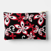 アロハハワイ模様（黒/赤） アクセサリーポーチ (裏面)