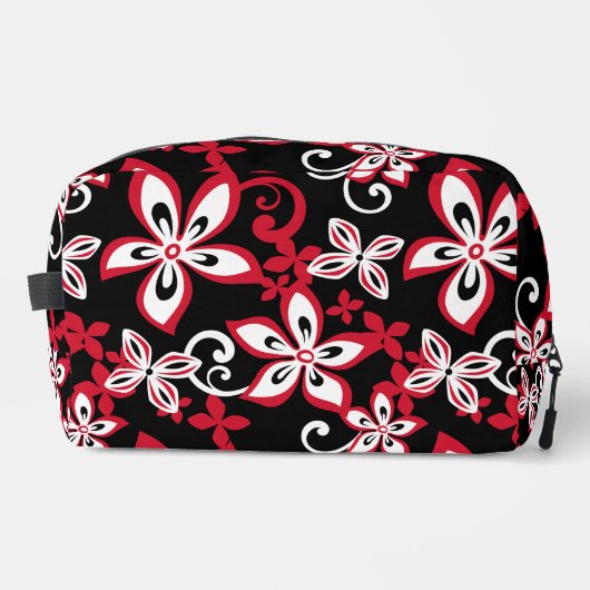 アロハハワイ模様（黒/赤） ドップキット (正面)