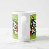 アロハハワイ花茎葉蝶イエロー ジャンボコーヒーマグカップ (裏面)