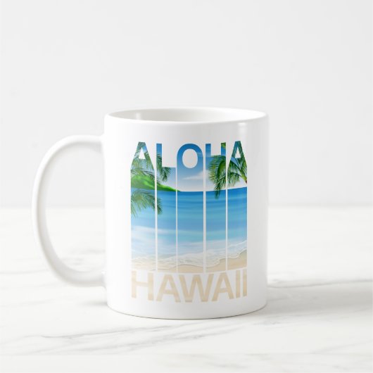 アロハハワイ諸島トロピカルビーチ コーヒーマグカップ (左)