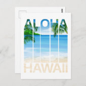 アロハハワイ諸島トロピカルビーチ ポストカード (正面/裏面)