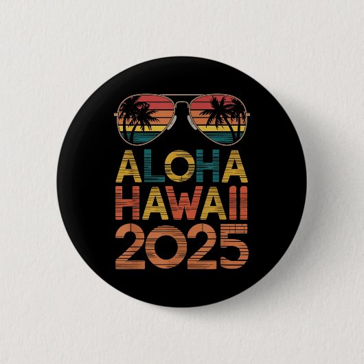 アロハハワイ2025夏の旅行に最適ビーチ李 缶バッジ (正面)