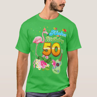アロハハワイ50誕生日50歳フラミンゴH Tシャツ