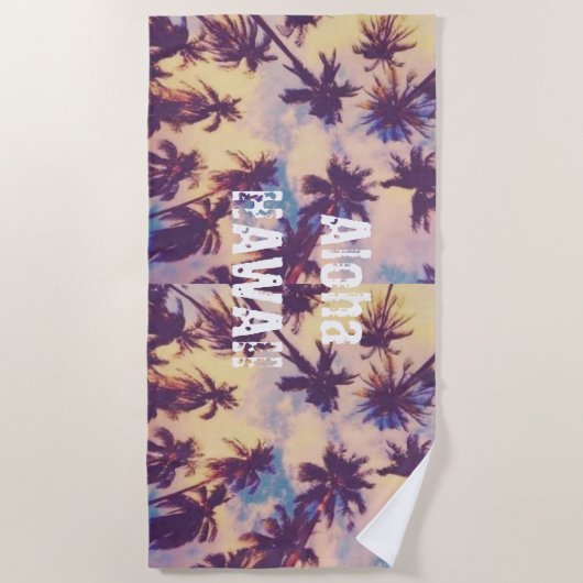 アロハハワイ ビーチタオル (正面)