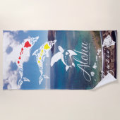 アロハハワイ ビーチタオル (正面)