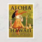 アロハハワイ,フラガールダンス,ヴィンテージ旅行 ポストカード (正面)