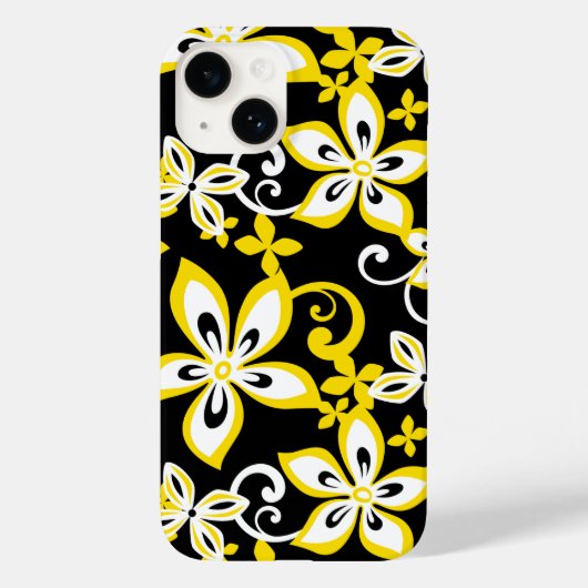 アロハハワイ(ブラック/イエロー)ケースメイトiPhoneケース Case-Mate iPhoneケース (裏面)