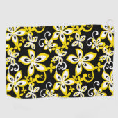 アロハハワイ（ブラック/イエロー） ゴルフタオル (横)