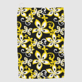 アロハハワイ（ブラック/イエロー） ゴルフタオル (正面)