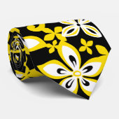 アロハハワイ（ブラック/イエロー） ネクタイ (ロール)