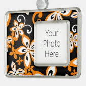 アロハハワイ（ブラック/オレンジ） シルバープレートフレームオーナメント (左)