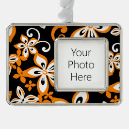 アロハハワイ（ブラック/オレンジ） シルバープレートフレームオーナメント