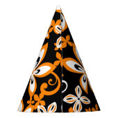アロハハワイ（ブラック/オレンジ） パーティーハット (裏面)