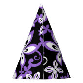 アロハハワイ（ブラック/パープル）パーティー帽子 パーティーハット (裏面)