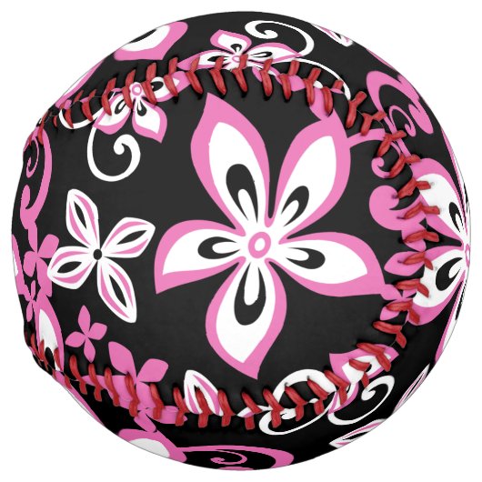 アロハハワイ（ブラック/ピンク） ソフトボール (正面右)