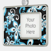 アロハハワイ（ブラック/ブルー） シルバープレートフレームオーナメント (左)