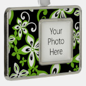 アロハハワイ(ブラック/ライム) シルバープレートフレームオーナメント (右)