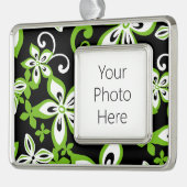 アロハハワイ(ブラック/ライム) シルバープレートフレームオーナメント (左)