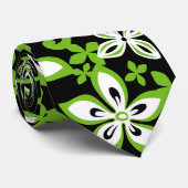 アロハハワイ(ブラック/ライム) ネクタイ (ロール)