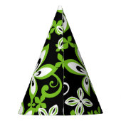 アロハハワイ(ブラック/ライム)パーティー帽子 パーティーハット (裏面)