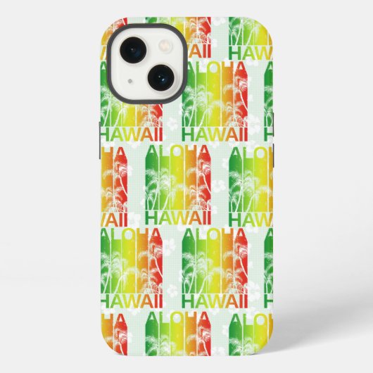 アロハハワイ レトロ サマーフローラル iPhoneケース (裏面)
