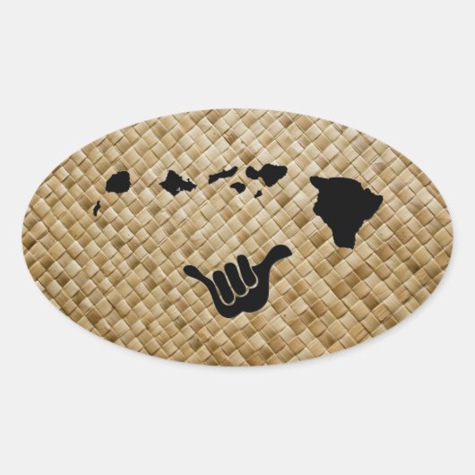 アロハハワイ 楕円形シール (正面)