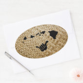 アロハハワイ 楕円形シール (封筒)