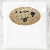 アロハハワイ 楕円形シール (バッグ)