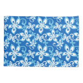 アロハハワイ(青x 2) 枕カバー (裏面-左)