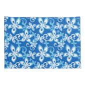 アロハハワイ(青x 2) 枕カバー (裏面-右)