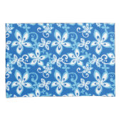 アロハハワイ（青x 2） 枕カバー (正面右)