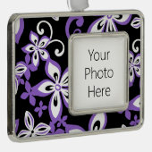 アロハハワイ（黒/紫） シルバープレートフレームオーナメント (右)
