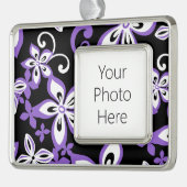 アロハハワイ（黒/紫） シルバープレートフレームオーナメント (左)