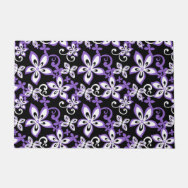 アロハハワイ（黒/紫） ドアマット