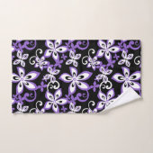 アロハハワイ（黒・紫）バスタオルセット バスタオルセット (ハンドタオル)