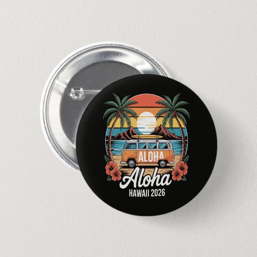 アロハハワイ 2026 缶バッジ (正面&裏面)