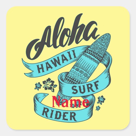 アロハハワイSurf Rider Thunder_Cove スクエアシール (正面)