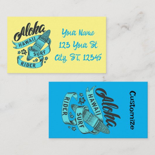 アロハハワイSurf Rider Thunder_Cove 名刺 (正面/裏面)