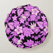 アロハハートハワイアンハイビスカストロピカル ラウンドクッション (裏面)