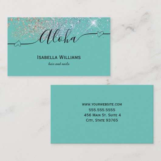 アロハハート美しいサロン事業 名刺 (正面/裏面)